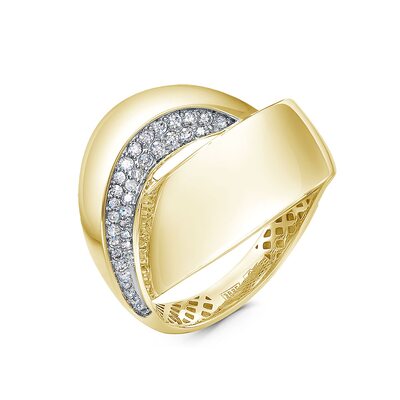 Кольцо с бриллиантами из желтого золота 585 пробы