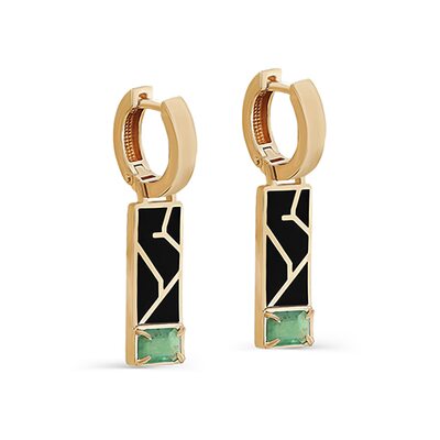 Серьги с изумрудами из золота 585 пробы