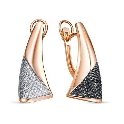 Серьги с бриллиантами из золота 585 пробы