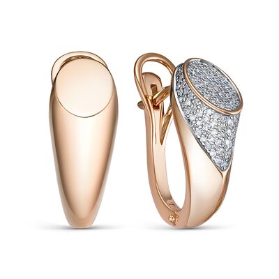 Серьги с бриллиантами из золота 585 пробы