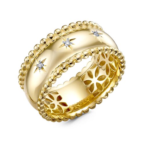 Кольцо с бриллиантами из желтого золота 585 пробы