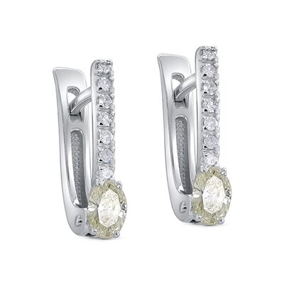 Серьги с бриллиантами из белого золота 585 пробы