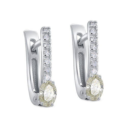 Серьги с бриллиантами из белого золота 585 пробы