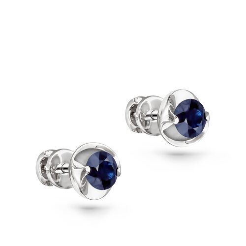 Пусеты с сапфирами из золота 585 пробы