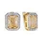 Серьги с кварцем и бриллиантами из золота 585 пробы арт. 12-21429-5100