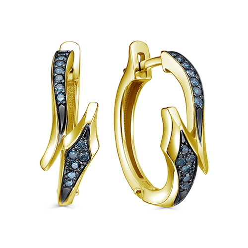 Серьги с бриллианантами из золота 585 пробы