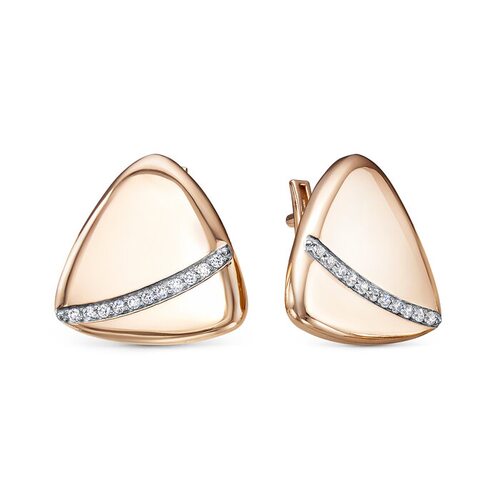 Серьги с фианитами из золота 585 пробы