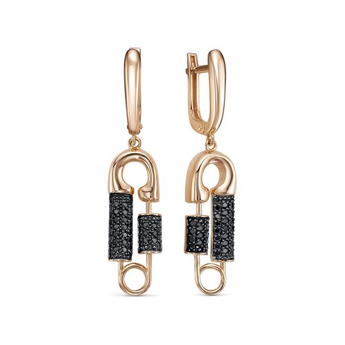 Серьги с фианитами из золота 585 пробы