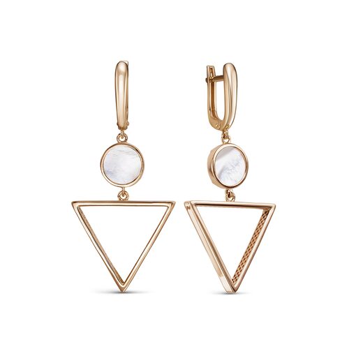 Серьги с перламутром из золота 585 пробы