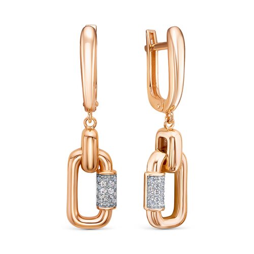 Серьги с фианитами из золота 585 пробы