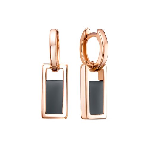 Серьги с ониксом из золота 585 пробы