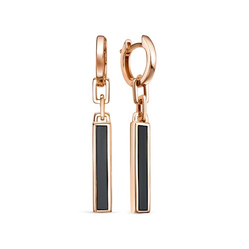 Серьги с ониксом из золота 585 пробы
