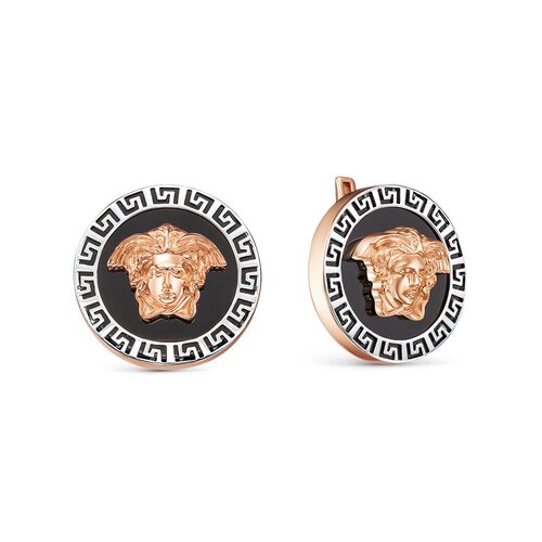Серьги с ониксом из золота 585 пробы