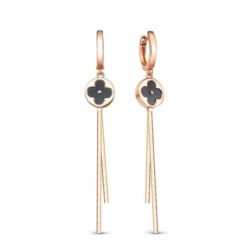 Серьги с ониксом из золота 585 пробы