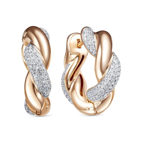 Серьги с фианитами из золота 585 пробы