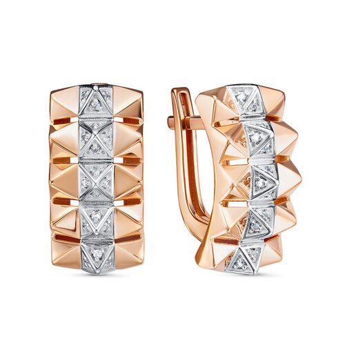 Серьги с фианитами из золота 585 пробы