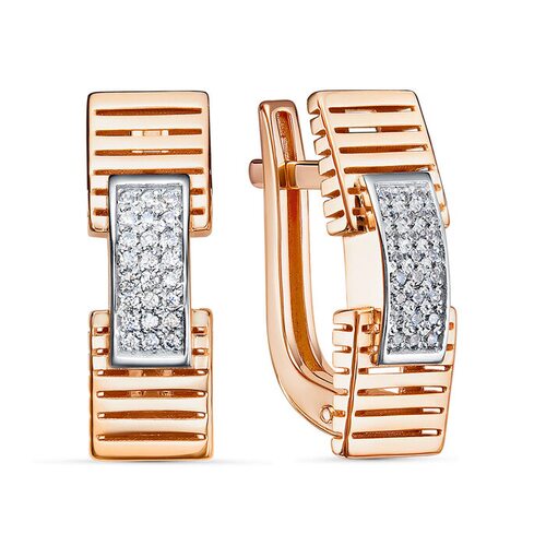 Серьги с фианитами из золота 585 пробы