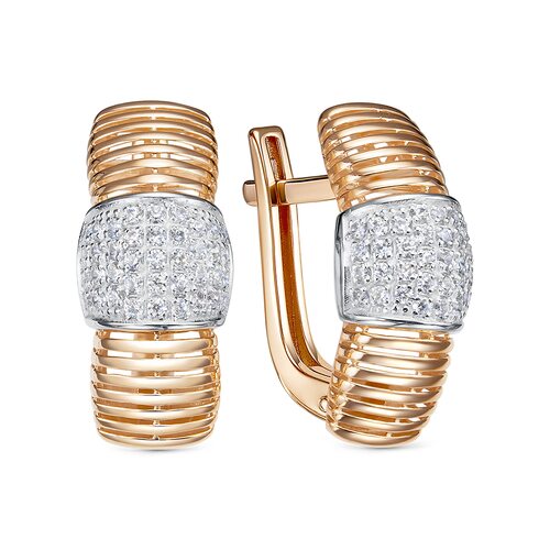 Серьги с фианитами из золота 585 пробы