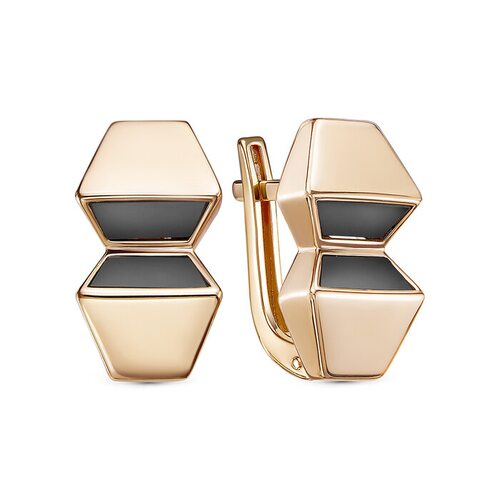 Серьги с ониксом из золота 585 пробы