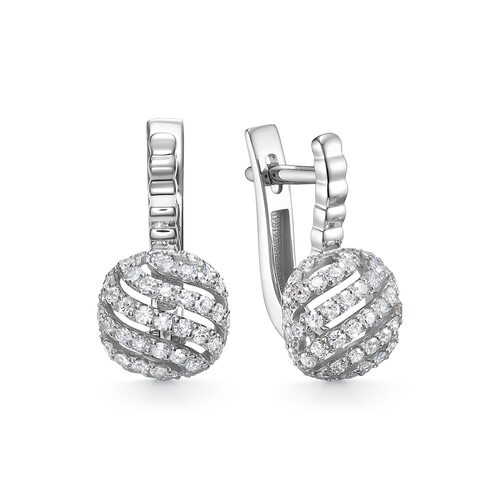 Серьги с бриллиантами из белого золота 585 пробы