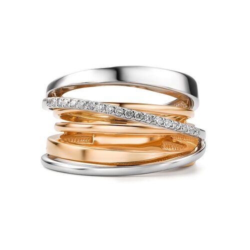 Кольцо с бриллиантами из золота 585 пробы