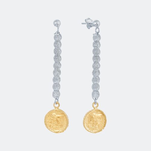 Серьги из серебра 925 пробы с позолотой