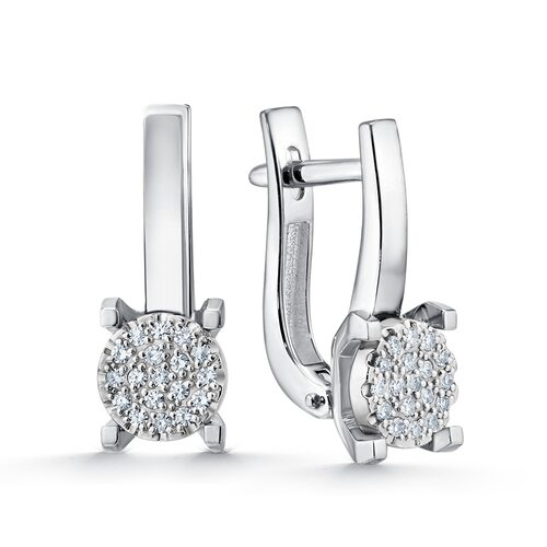 Серьги с бриллиантами и белого золота 585 пробы