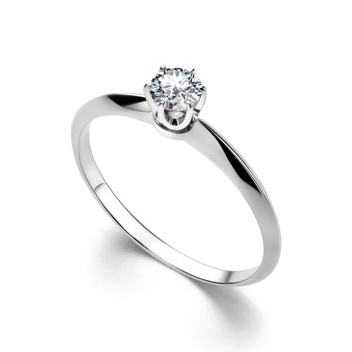 Кольцо с бриллиантом из белого золота 585 пробы