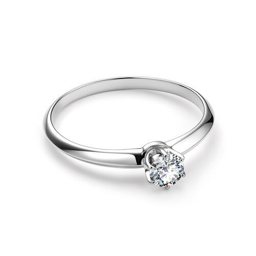 Кольцо с бриллиантом из белого золота 585 пробы