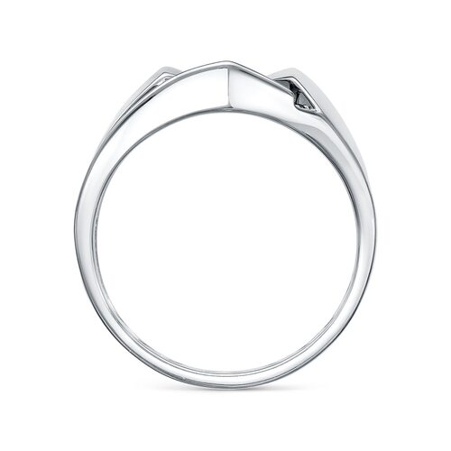 Кольцо с черными бриллиантами из белого золота 585 пробы