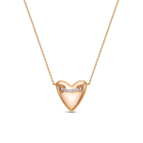 Колье "Сердце" с бриллиантами из золота 585 пробы