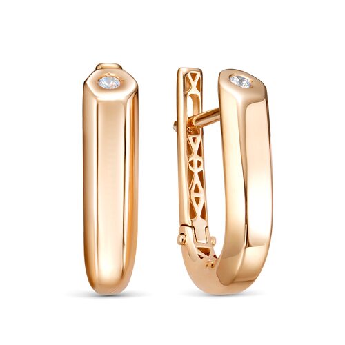 Серьги с фианитами из золота 585 пробы