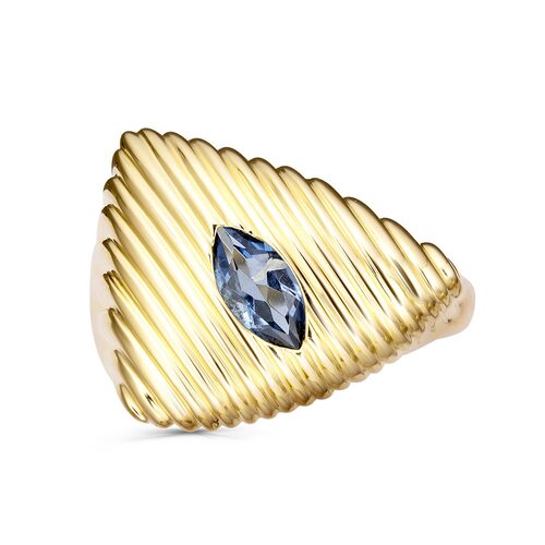 Кольцо с топазом из желтого золота 585 пробы