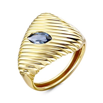 Кольцо с топазом из желтого золота 585 пробы