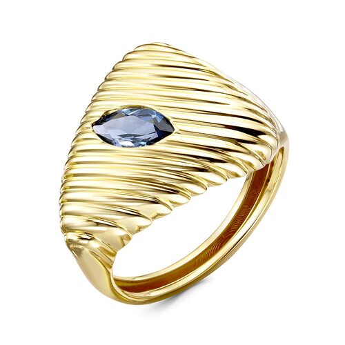 Кольцо с топазом из желтого золота 585 пробы