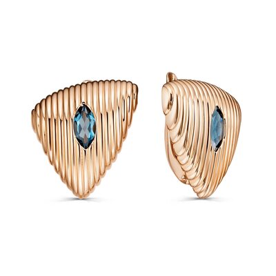 Серьги с топазами из золота 585 пробы