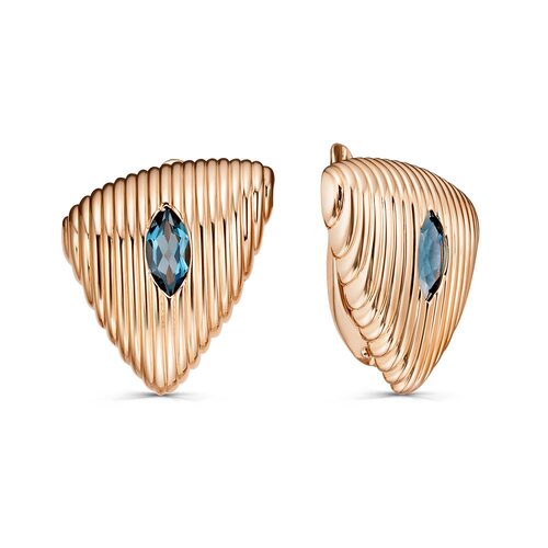 Серьги с топазами из золота 585 пробы