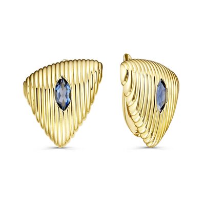 Серьги с топазами из желтого золота 585 пробы