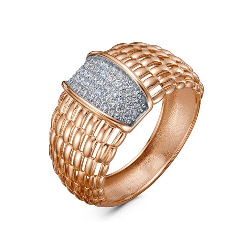 Кольцо с фианитами из золота 585 пробы