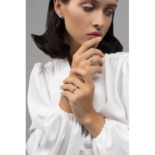 Кольцо с бриллиантом из белого золота 585 пробы