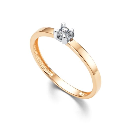 Кольцо с бриллиантом из золота 585 пробы