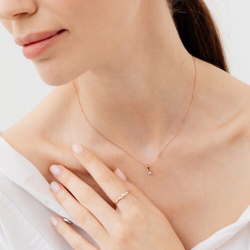 Кольцо с бриллиантом из золота 585 пробы