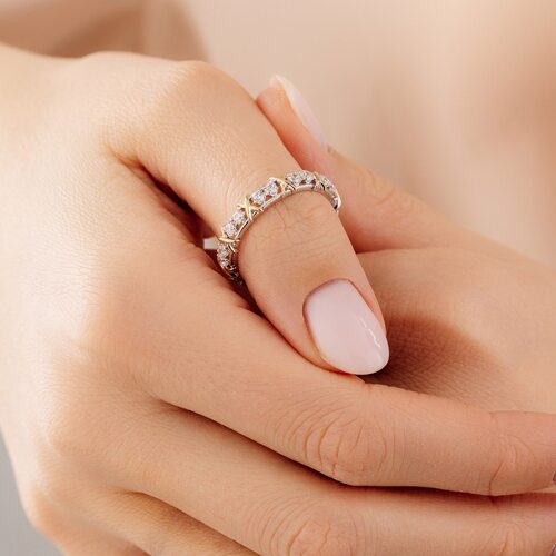 Кольцо с бриллиантами из золота 585 пробы