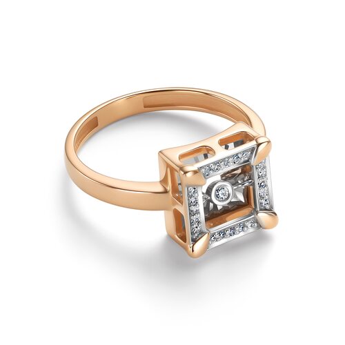 Кольцо с танцующим бриллиантом из золота 585 пробы арт. 14322-100