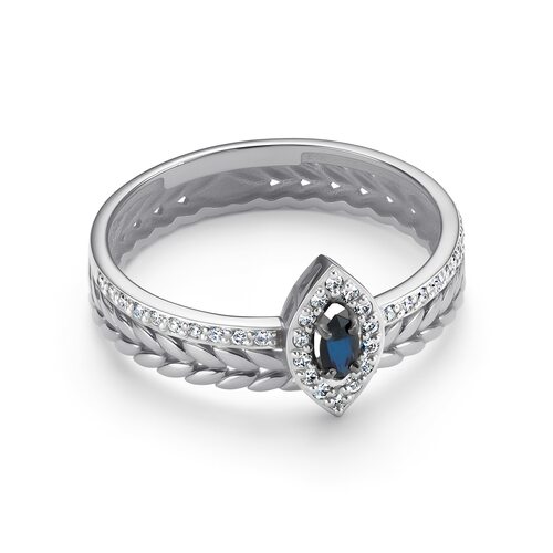 Кольцо с сапфиром и бриллиантами из белого золота 585 пробы арт. 14369-202