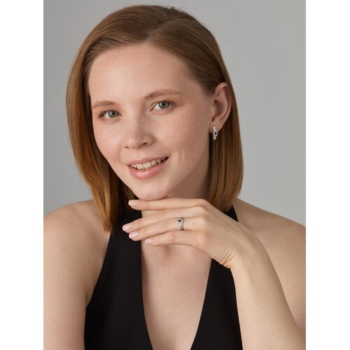 Кольцо с сапфиром и бриллиантами из белого золота 585 пробы арт. 14369-202