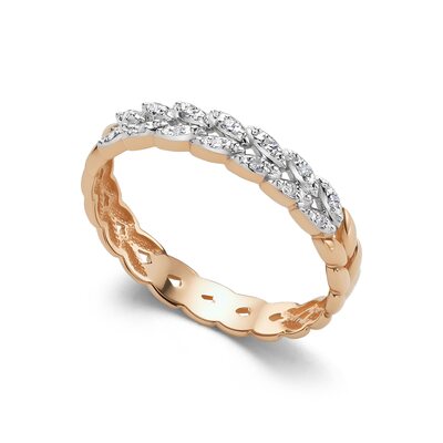 Кольцо с бриллиантами из золота 585 пробы