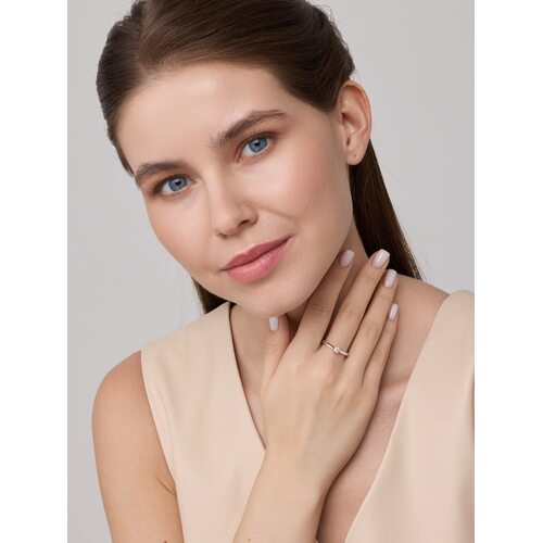 Кольцо с бриллиантом из белого золота 585 пробы