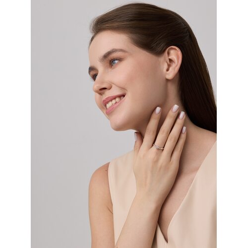 Кольцо с бриллиантом из белого золота 585 пробы