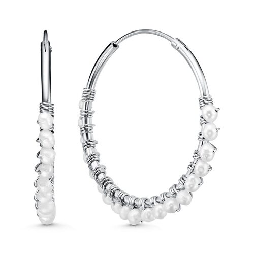 Серьги с жемчугом из серебра 925 пробы
